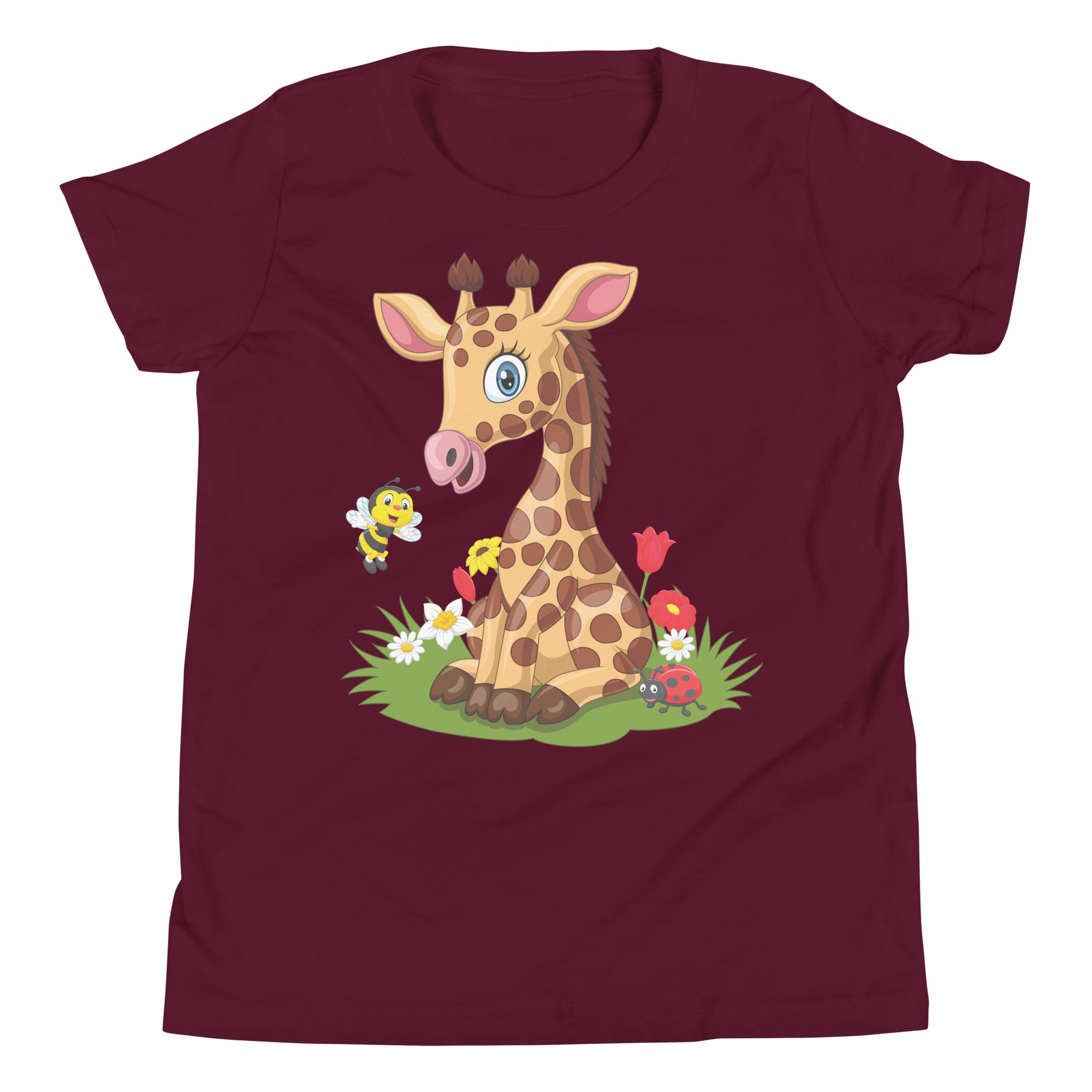 Youth Short Sleeve T-Shirt- Classic Giraffe Cartoon print