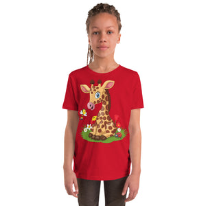 Youth Short Sleeve T-Shirt- Classic Giraffe Cartoon print