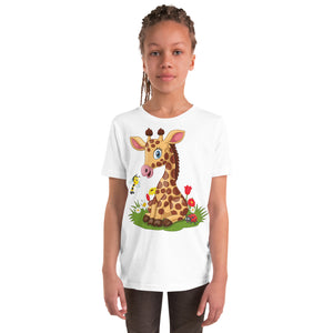 Youth Short Sleeve T-Shirt- Classic Giraffe Cartoon print